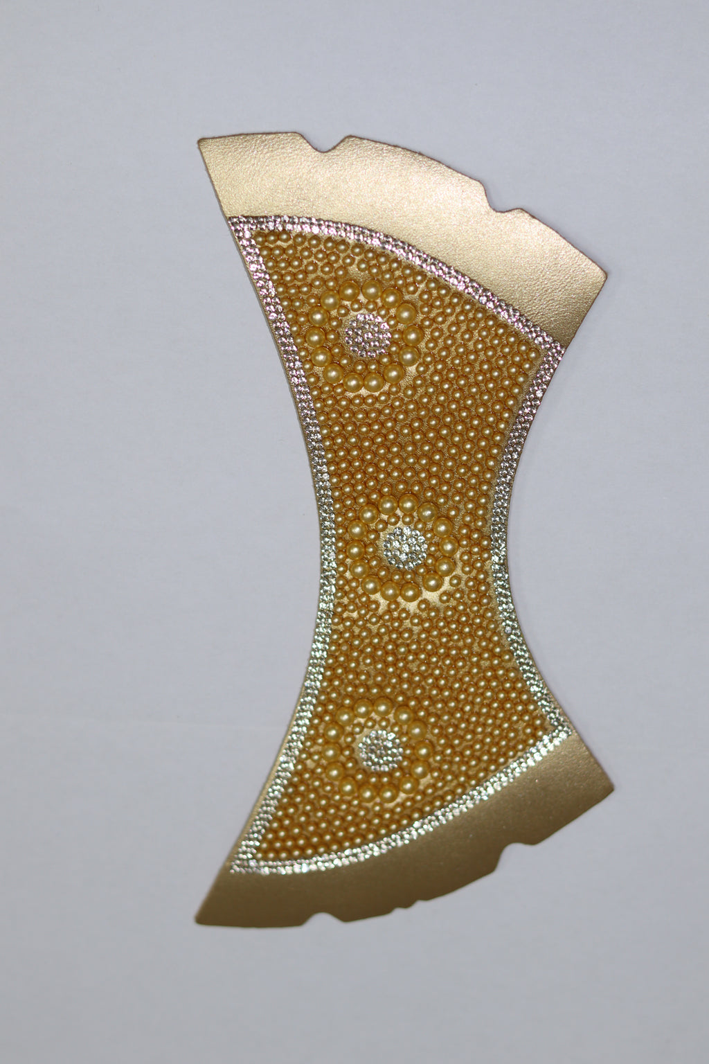 Gold Pearl Studded Boot Upper - Luxury Rhinestone Embellished