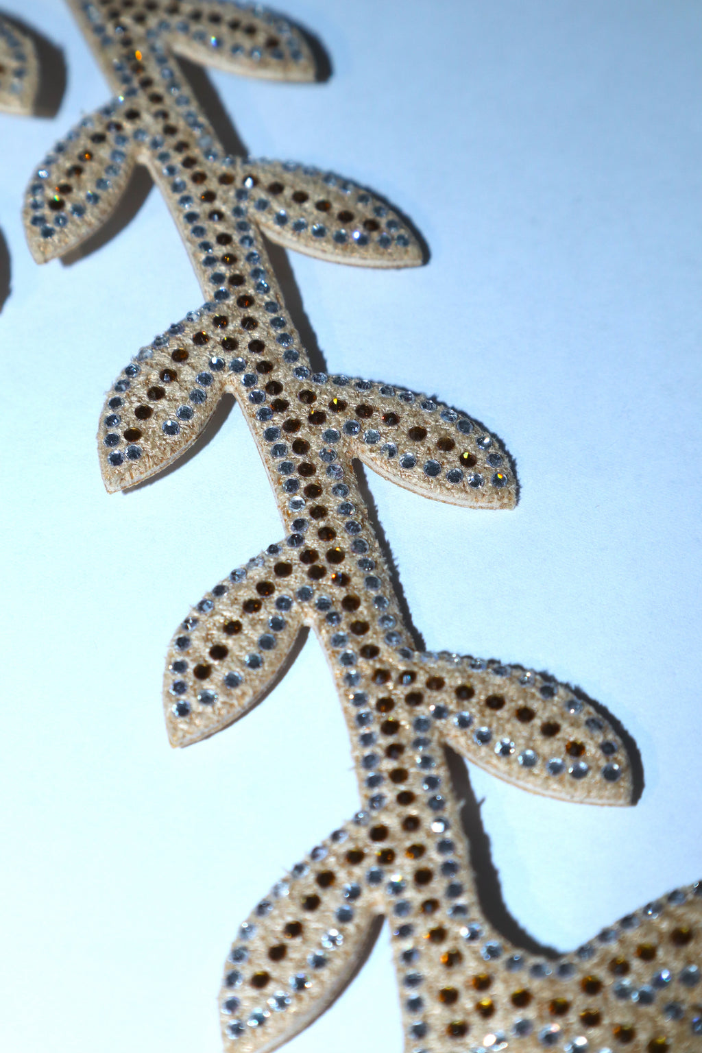 Champagne Rhinestone Leaf Vine Shoe Straps