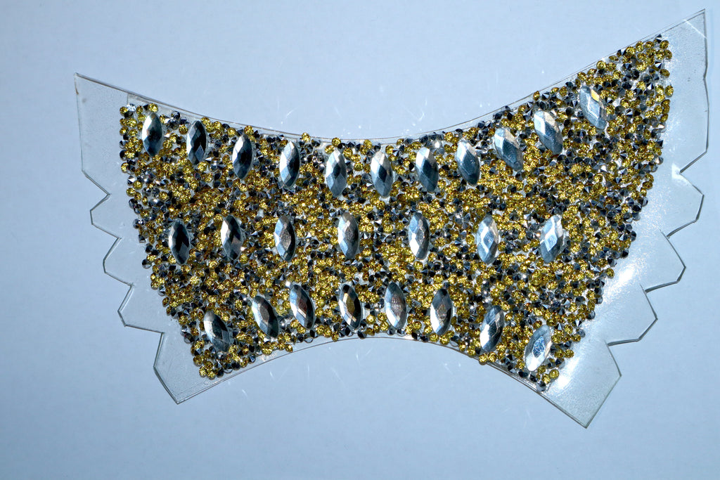 Gold Silver Rhinestone Butterfly Bow Shoe Upper
