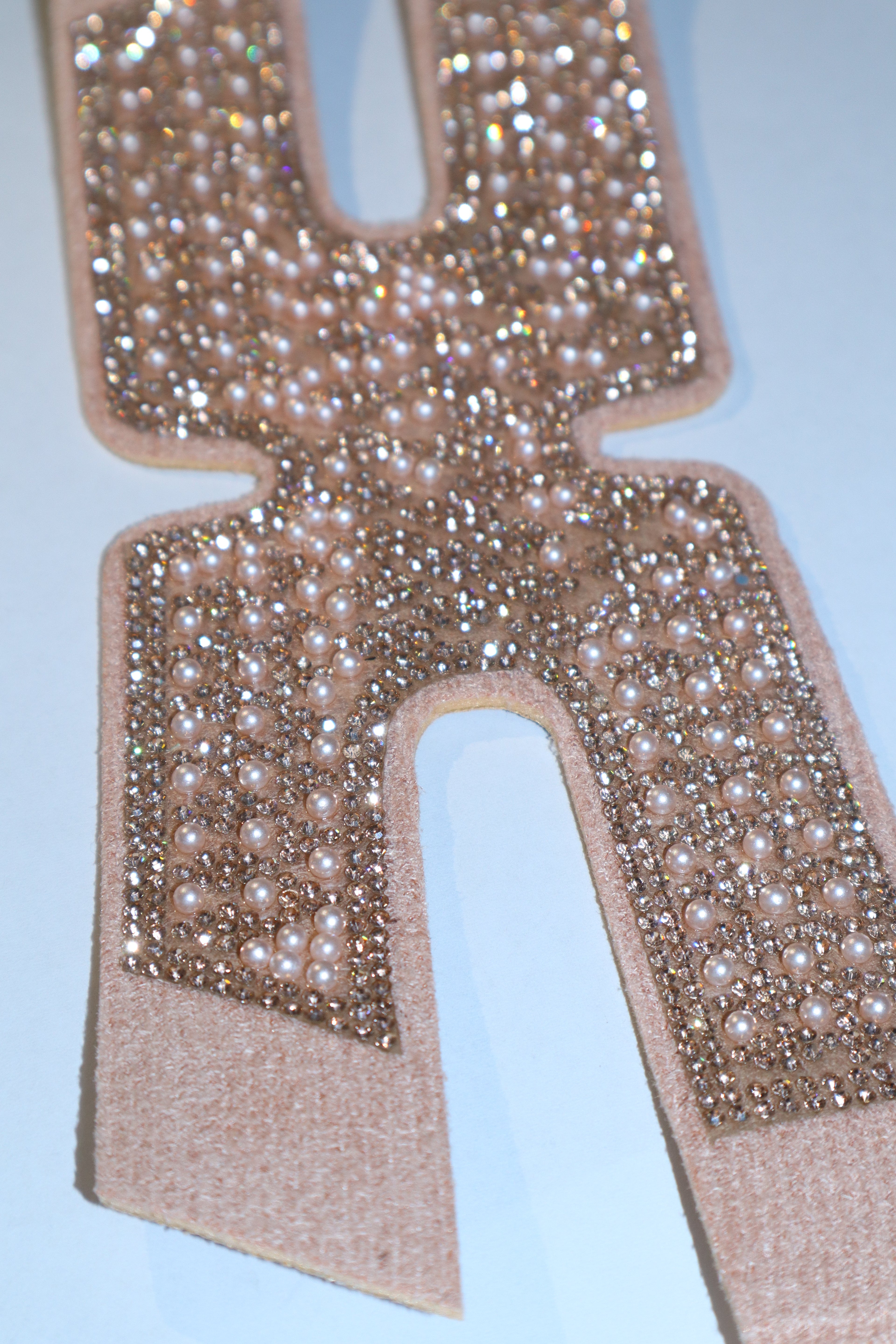 Pink Rhinestone Pearl Shoe Upper