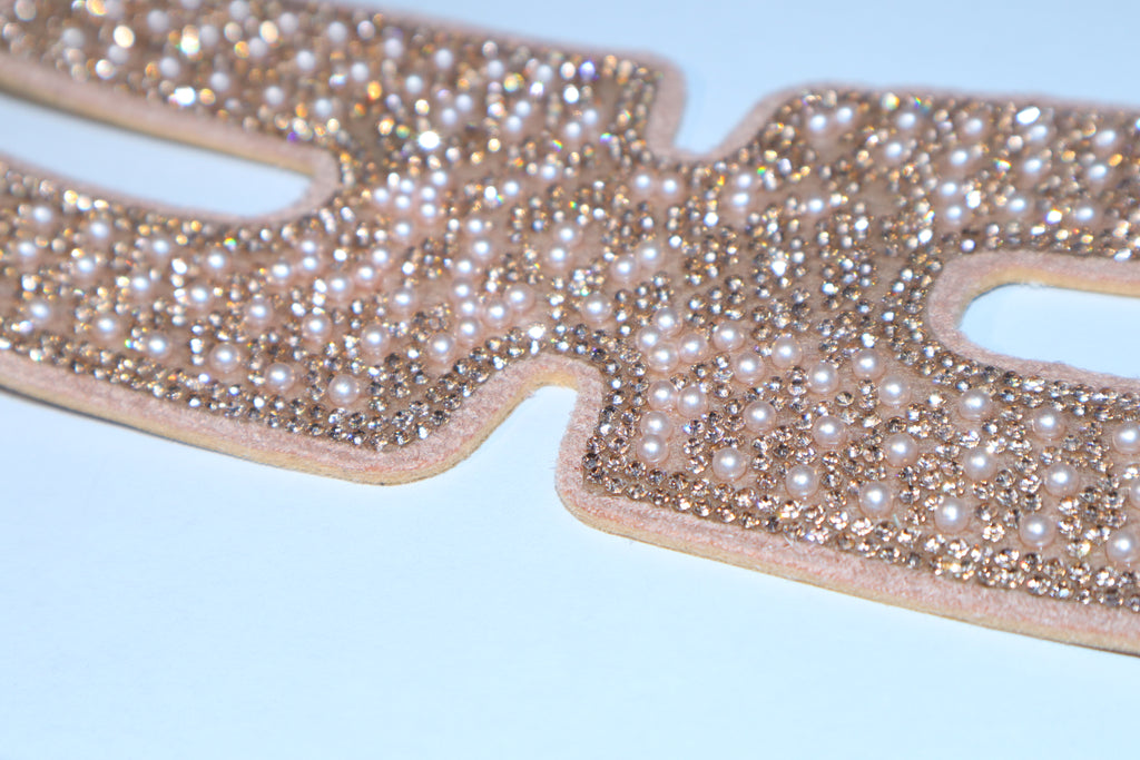 Pink Rhinestone Pearl Shoe Upper